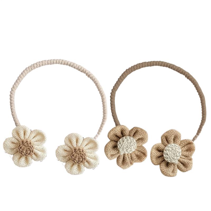 2 шт. Подхваты для штор в виде цветов, декоративные завязки, веревка для подвязывания, украшение для детской комнаты, без сверления, закручивающаяся завязка для штор, декоративный подхват