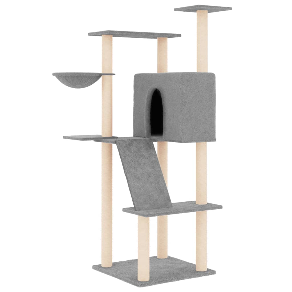 Scratching Post with Sisal Scratching Posts Light Grey 143 cm