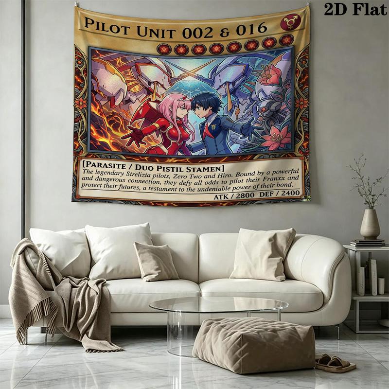 Franxx Wall Tapestry Aesthetic Wall Hanging Printed Fabric Blanket Decorative Tapestries For Bedroom Living Room Home Decor