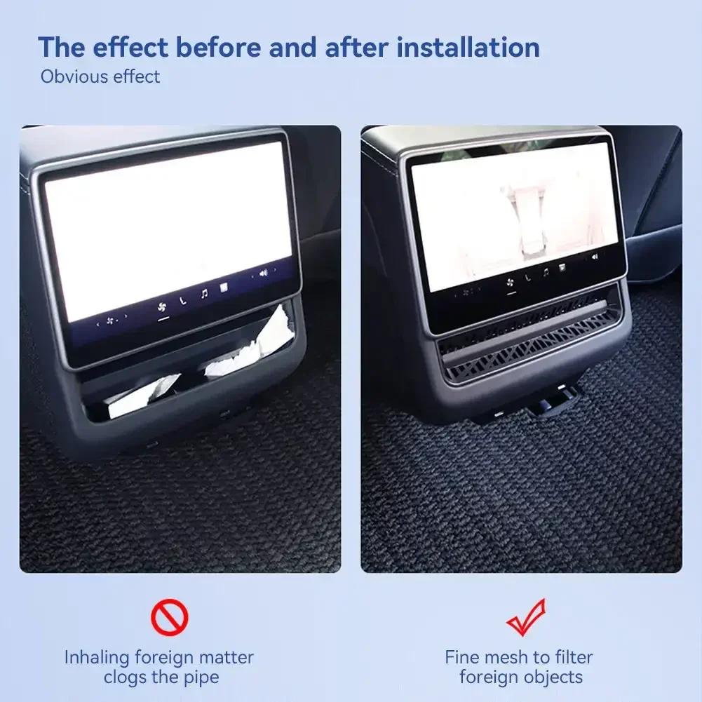 Car Rear Air Outlet Cover Conditioning Vent Protective Cover Anti Blocking Model3 Accessories For Tesla Model 3+ Highland 2024