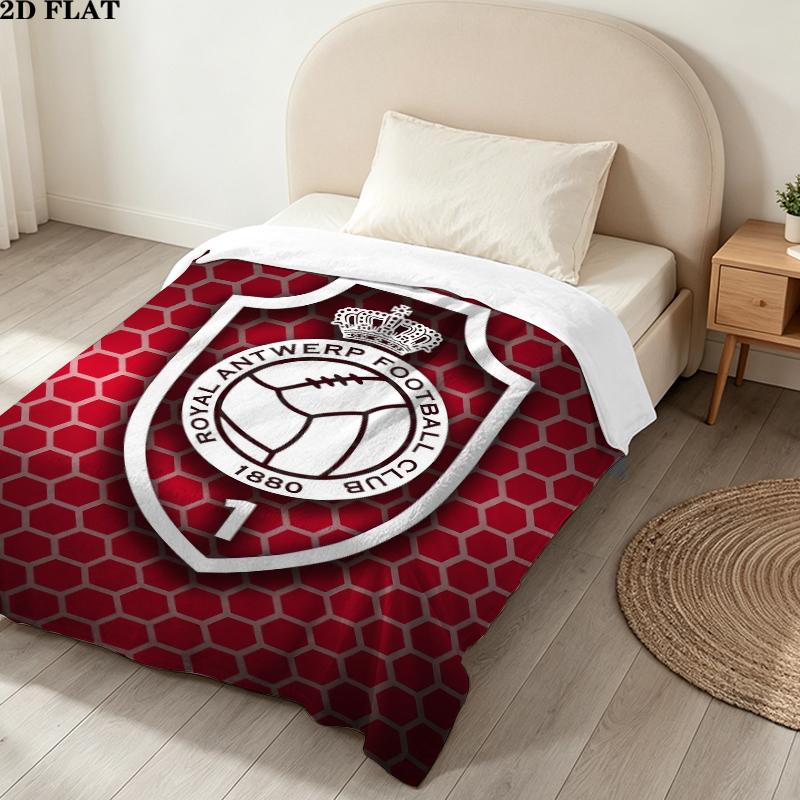 Royal Antwerp Fc Print Flannel Blanket, High quality Comfortable for All Seasons, Home Decor, Warmth and Comfort, Perfect for Christmas Gifts