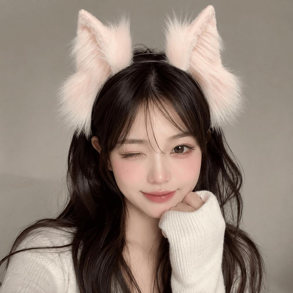 Plush Cosplay Headwear Faux Fur Animal Hair Hoop Kawaii Cat Ears Headband Anime