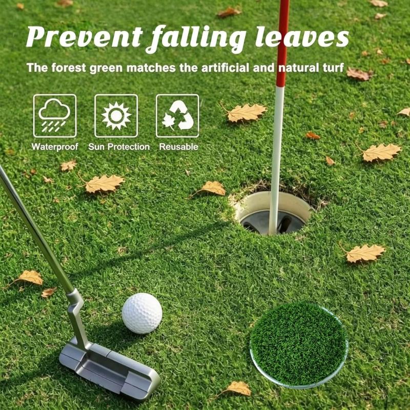Golf Putting Cup and Grass Style Cover Set for Backyard Practice, Round Cup with Removable Cap and 3-Hole Base Design