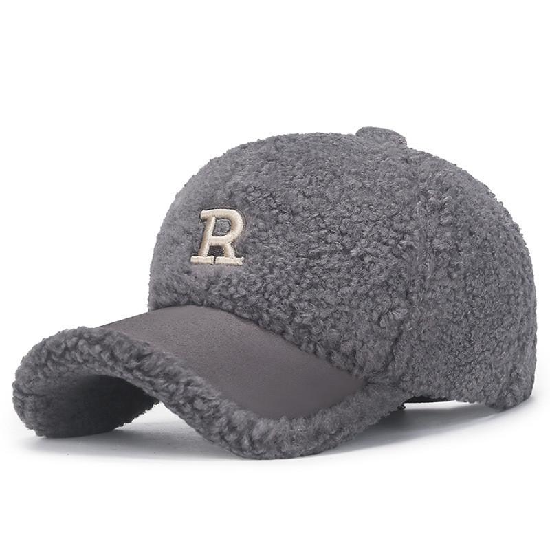 Teddy Fleece Winter Baseball Cap With Curved Brim And Adjustable Strap For Womens Streetwear