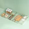 Desk Drawer Storage Box Divider Kitchen Tableware Stationery Organizer Small Box Clear Plastic Divider