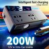 110/220V Transformer Convert 200W Car Inverter Car Converter 12/24V Multi-function Type-C USB QC3.0 Charger Fast Charging Car Accessories For Vehicles