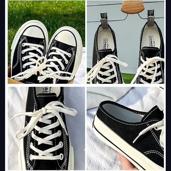 Полутапочки, парусиновая обувь, универсальные маленькие белые туфли для студенток, летняя корейская повседневная обувь, модная парусиновая обувь