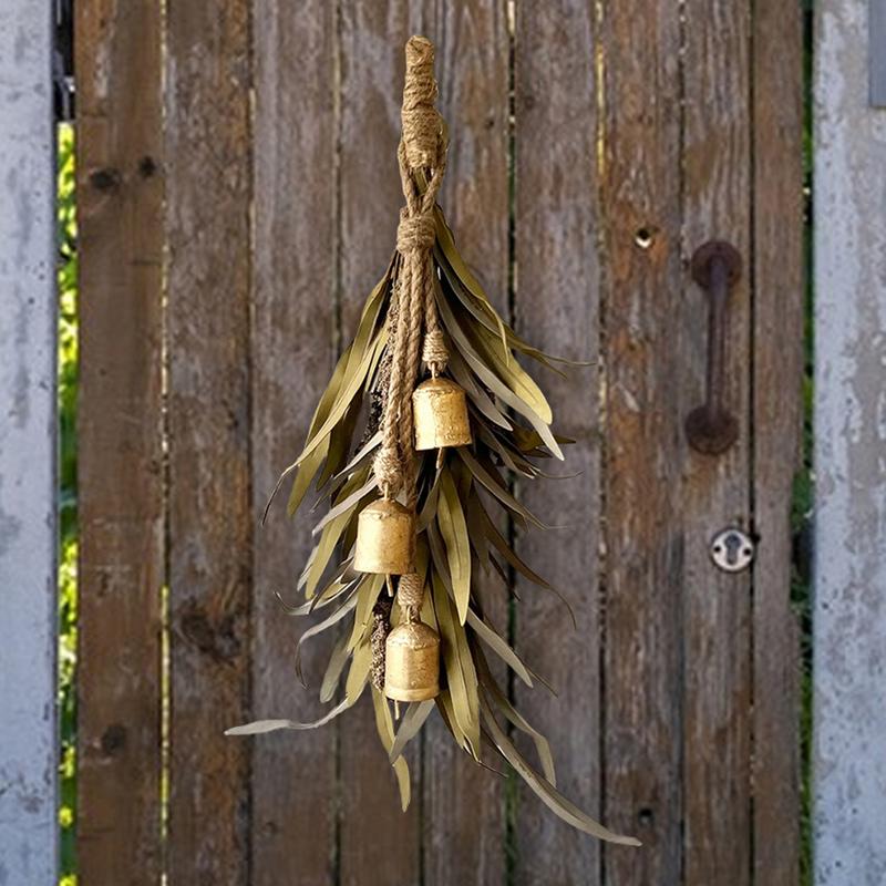 Зимние венки для входной двери Наружные украшения для дома Украшения с рождественскими колокольчиками Рождественские венки для улицы Искусственные