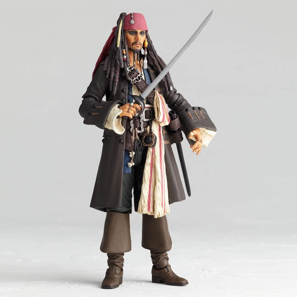 Revoltech Pirates of the Caribbean Jack Sparrow Height 135mm Painted Movable Figure Approx. Non-scale PVC&ABS