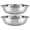 Luxshiny 2-Piece Stainless Steel Basin, Large Mixing Bowl, Colander, Vegetable Washing Bowl, Meal Prep Container, Bathroom Laundry Basin, Laundry Bowl
