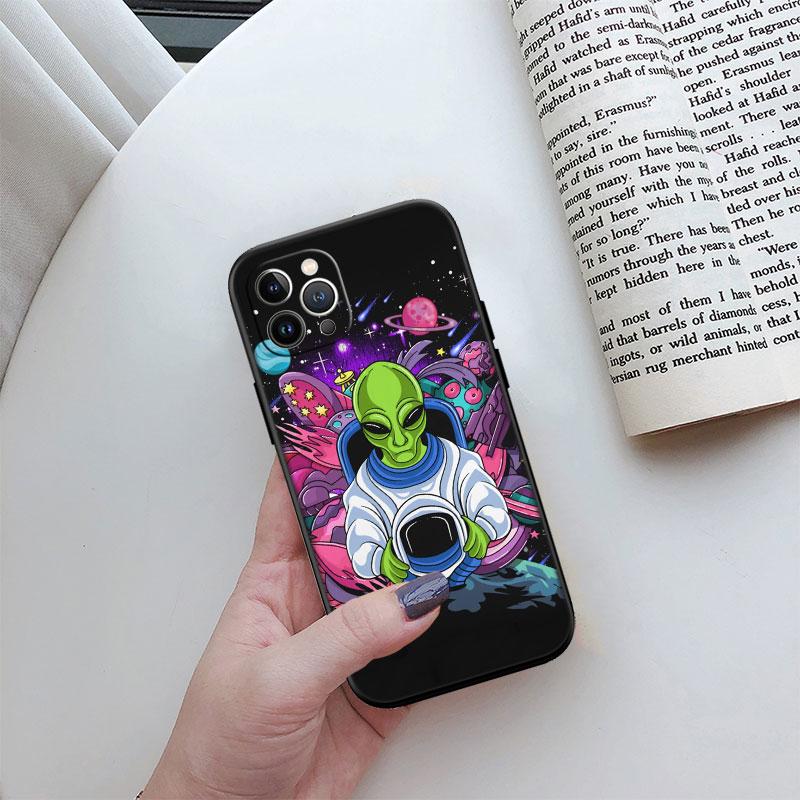 Чехол для телефона iPhone SE XS XR 17 16E 12 11 Pro Max Mini Air с изображением космонавта, инопланетянина, НЛО, новый, высококачественный