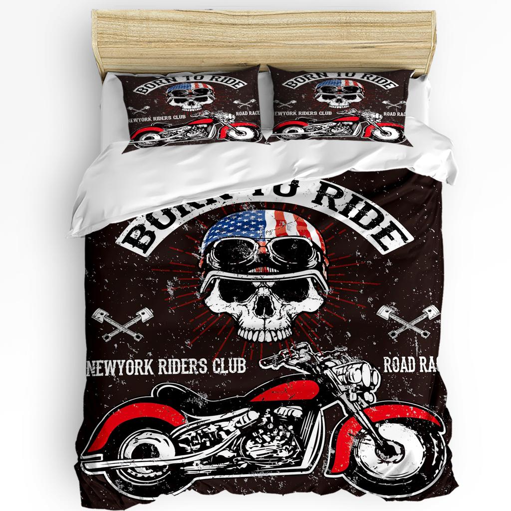 Halloween Flower Style Skull Paisley Black 3pcs Bedding Set For Double Bed Home Textile Duvet Cover Quilt Cover Pillowcase