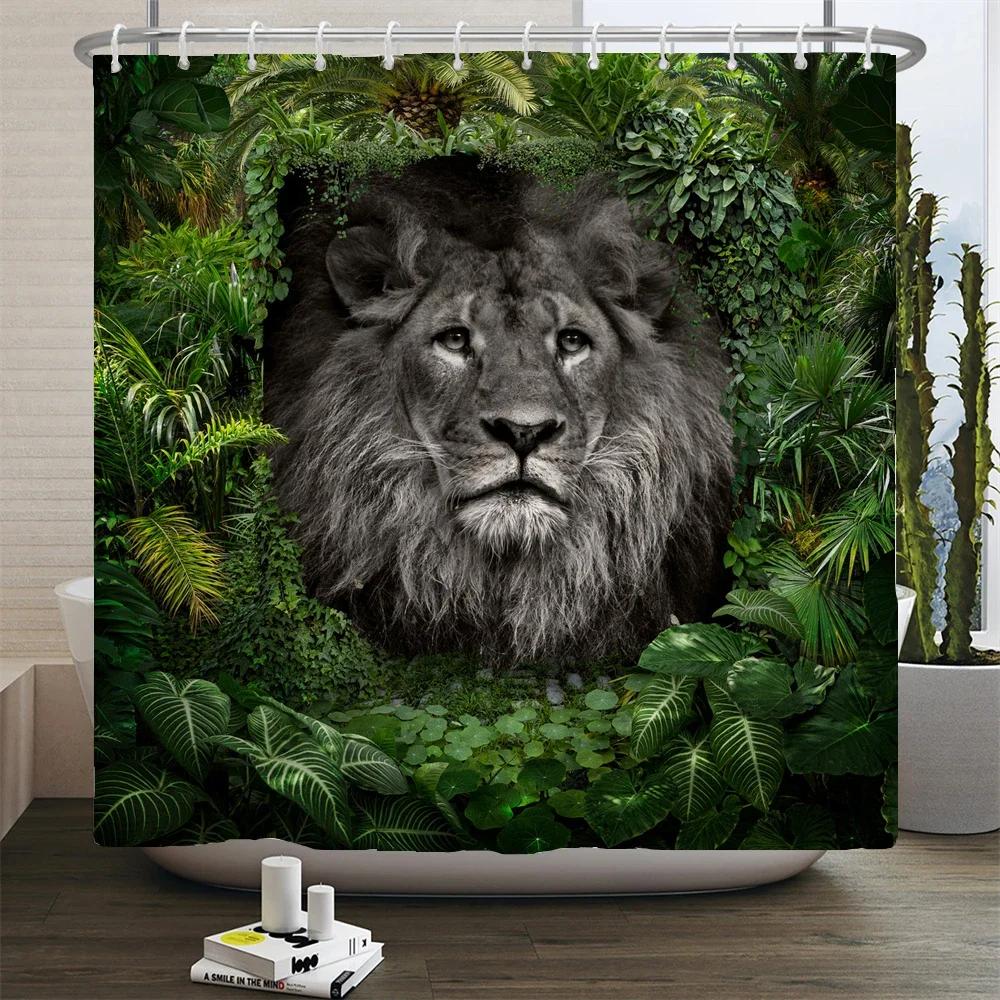 Wildlife Safari Shower Curtain: Bold, Nature-Inspired Bathroom Decor for Dramatic, Adventurous Ambiance and Exotic Charm