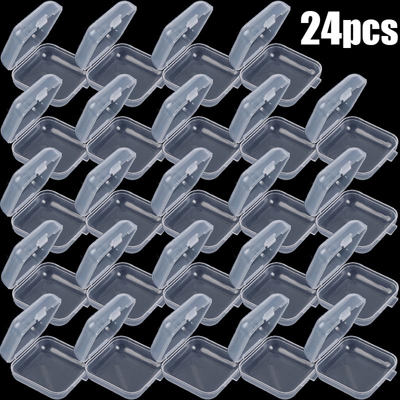 Мини-пластиковый квадратный прозрачный органайзер для ожерелий, сережек, колец, ювелирных изделий, упаковочных коробок, контейнеров для хранения