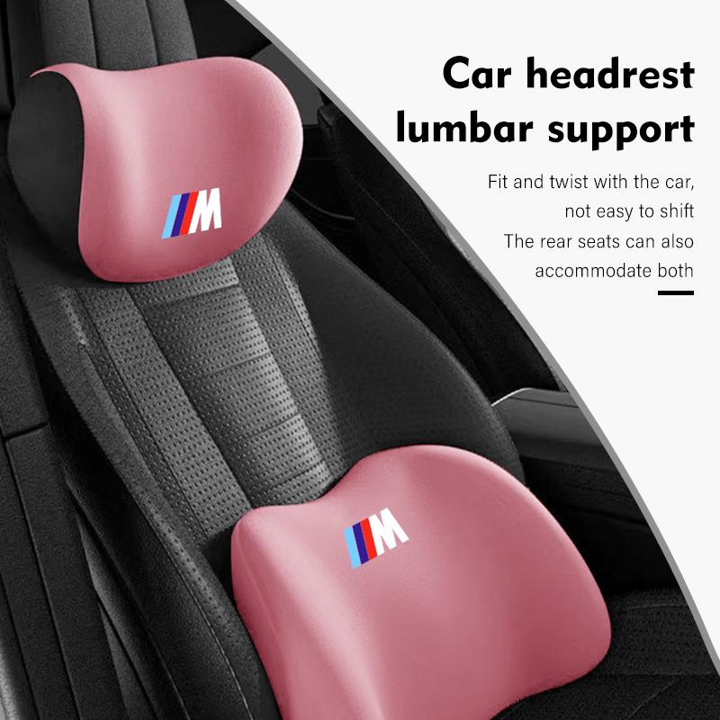 For BMW Car Seat Headrest Neck Pillow Waist Lumbar Support Cushion E70 E91 E30 G30 E53 M3 M5 X6 X4 X7 E92 E93 X1 X3 X5 HC0