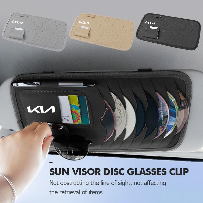 For KIA Car Sun Visor NFKD6 Glasses Clip CD Storage Box Card Holder Auto Accessories Stinger Optima Cerato Soul Venga Forte Spectra
