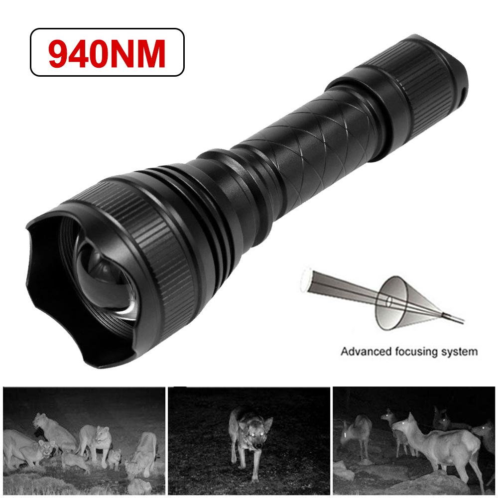 T21 Infrared IR 850nm/940nm Night Vision LED Tactical Flashlight Zoom IPX6 Waterproof Torch Use 18650 Battery Hunting Lantern