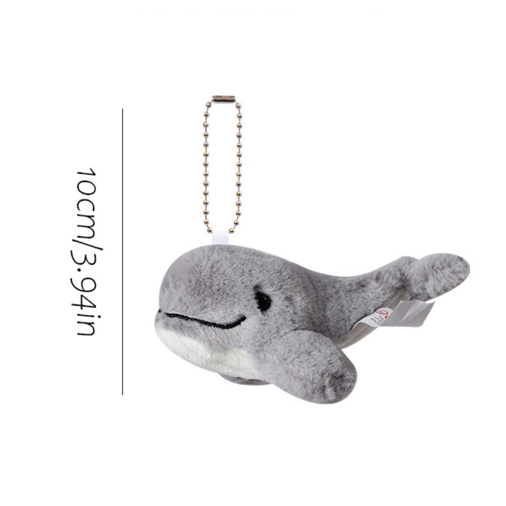 Kawaii Plush Stuffed Whale Keychain Cute Marine Organism Keyring Cetacean Pendant Bag Hanging