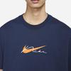 Nike T Shirts Men's Marine Blue Crew Neck Moderate Straight Fit (Unisex) T-Shirts DV9141 410