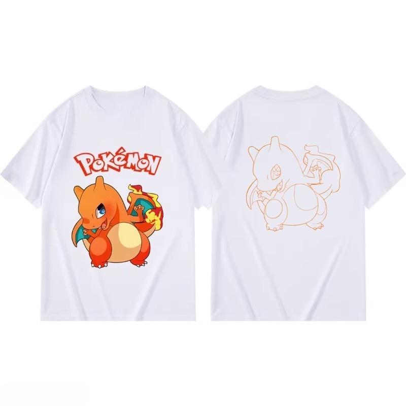 Potdemiel Summer New Pikachu Print Children's Cotton T-Shirt, Boys and Girls, Comfortable and Breathable Children's T-Shirt