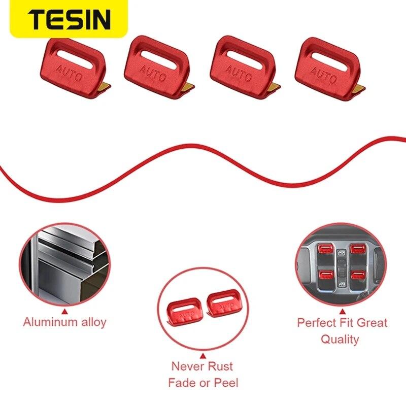 Window Lift Switch Button Decoration Cover Trim for Jeep Wrangler JL Gladiator JT 2018 Car Accessories