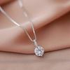 Huitan Minimalist Round Cubic Zirconia Pendant Necklace Women Color/Gold Plated Box Chain Long Necklace Wedding Jewelry