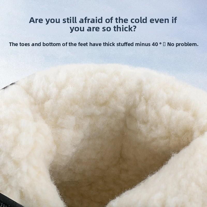 Men's Snow Boots Winter Plush Warm Cotton Shoes Outdoor Anti-skid Platform Boots Fashion Casual Short Boots Winter Men's Booties