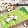 HYBXAXC Cartoon Cute Panda Mouse Pad Large E-sport Desk Pad Natural Rubber Anti-Slip Deskpad Gift for Girlfriend Boyfriend Teens