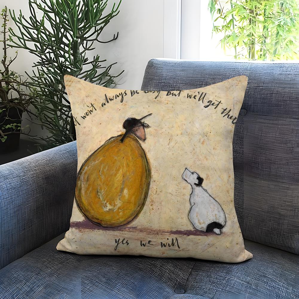 Двусторонняя наволочка с дизайном от S-Sam Toft - Идеально для автомобиля, дивана, спальни