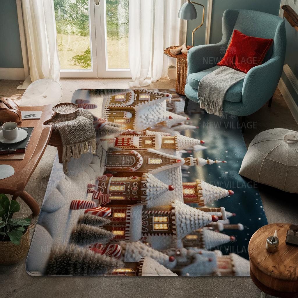 Ковер у входа в дом Домашний коврик у двери Гостиная Ванная Комната Ноги ванная комната Нескользящие коврики с водопоглощением для ванной Счастливого Рождества зима