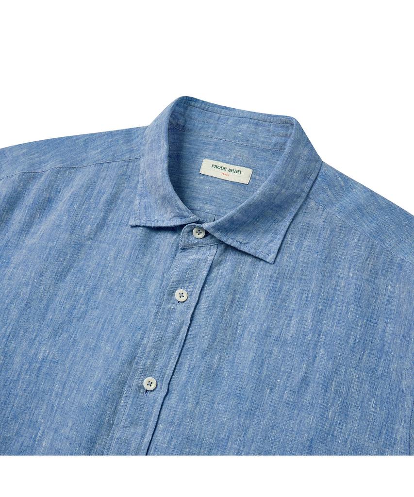 PRODESHIRT [Обычный] L-420 Премиальная рубашка из льна и хлопка (Ocean Blue)