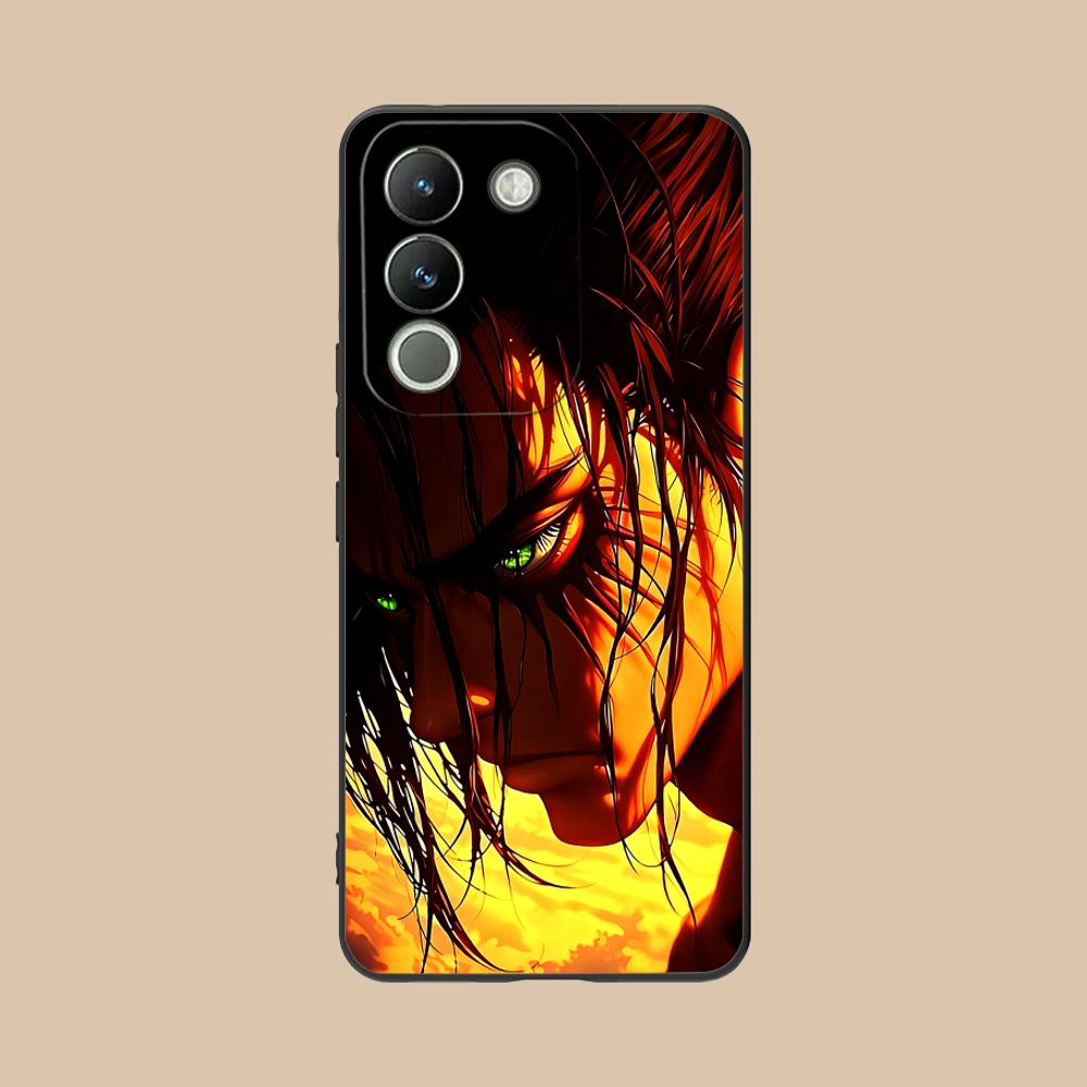AOT Эрен Йегер Матовый ТПУ Чехол для Мобильного Телефона для VIVO Y77 76 75 74 73 72 58 56 55 51 50 38 36 Y19 Y18 Y03 Y01 5G Цветная Крышка