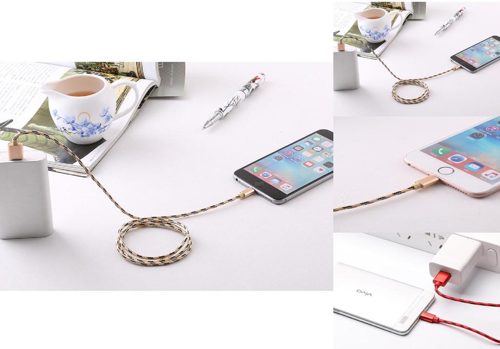 Date Braided Nylon Line To Usb Cable Fast Charger For Iphone X 8 7 Plus 6s