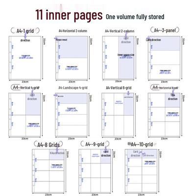 Альбом для хранения карточек А4 Звездный мультфильм: Прозрачный альбом на кольцах с внутренними страницами на четыре и шесть карманов