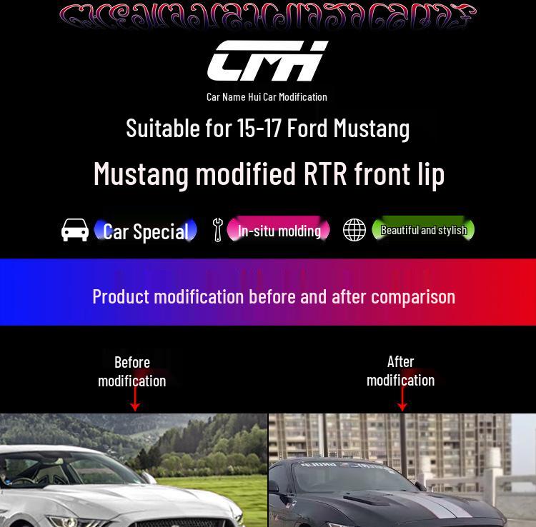 15-17 Ford Mustang RTR Комплект спойлера передней губы - Малый обвес Подбородочный ковш для переднего бампера