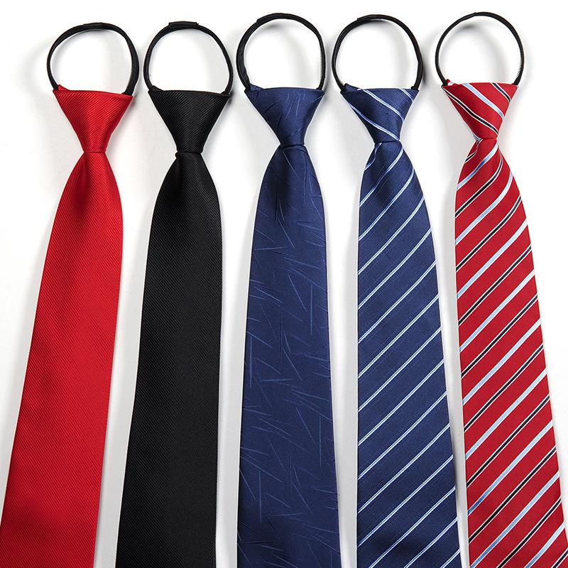 Lazy Zipper Tie Men's Formal Business Professional Easy Pull 8c Suit Blue Groom Wedding