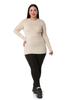 Women's Style Big Size Body Plus Size Crew Neck Long Sleeve Viscose Black Body