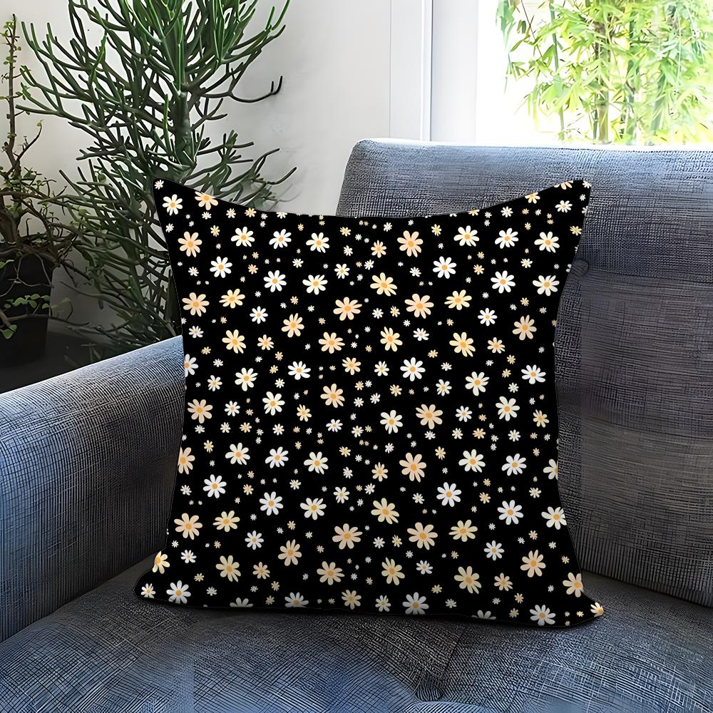 Daisy pattern Cushion Cover Comfortable Reversible Pillow Cover Ideal for Car Sofa Bedroom Beyond