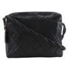Matelasse COCO Mark Shoulder Bag Rope Vintage Black Lambskin Women Used