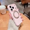 Жидкий силиконовый чехол-желе для iPhone 17 16 15 14 Pro Max, магнитный, с покрытием "Кожа младенца", защита от отпечатков пальцев, чехол-подставка с вращением на 360°