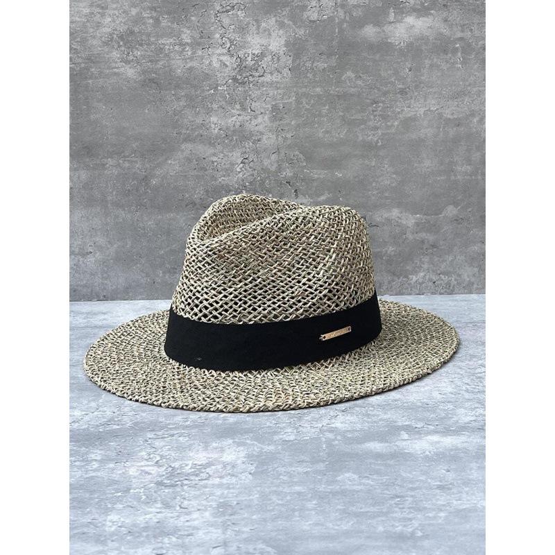French retro sunshade salty hollow flat-brimmed Panama hat women's summer seaside photo vacation travel top hat