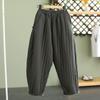 Autumn Winter Warm Clip Cotton Thickened Retro Down Cotton Pants for Women's Outwear Elastic Waist Loose Relaxed Pants