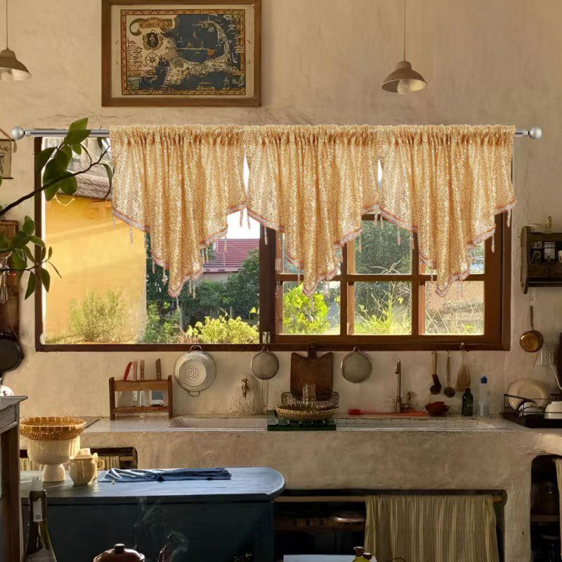 Блестящие треугольные драпировочные шторы Декоративные шторы