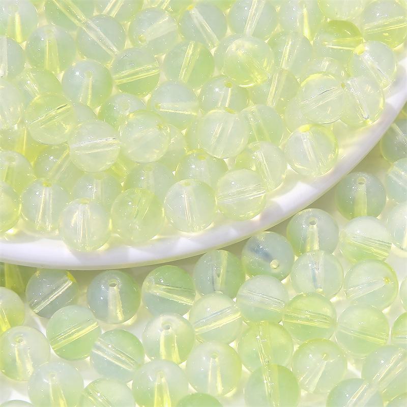 Комплект браслетов из бисера Summer Jelly Gold Glitter: Двойные стеклянные круглые бусины и полусахарные пузырчатые бусины