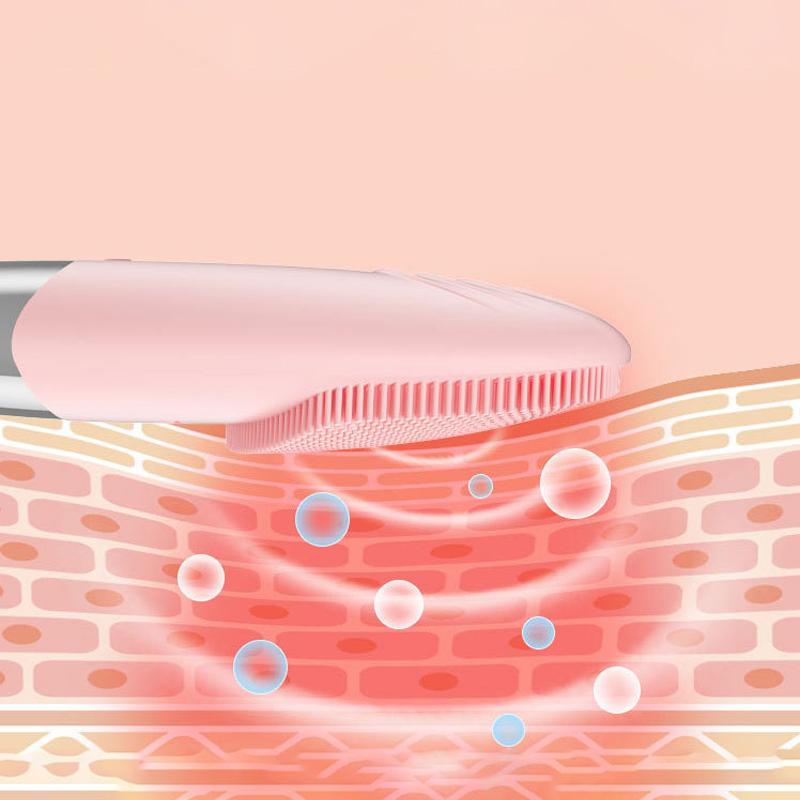 Электрическая силиконовая очищающая щетка для лица, звуковая вибрация, умывание лица, глубокое очищение пор, массажер для кожи, водонепроницаемый IPX7