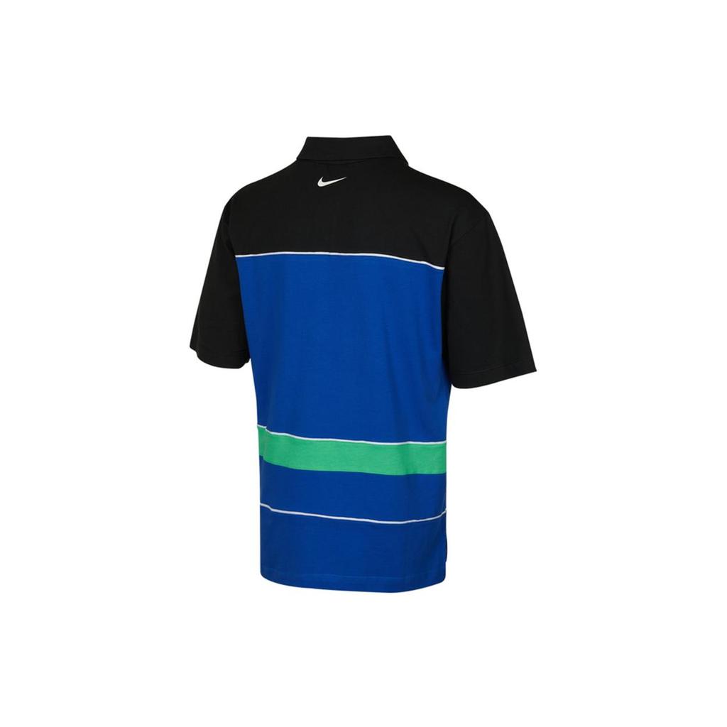 Nike Мужские рубашки-поло Синее поло воротник Умеренный прямой крой DM7918-480