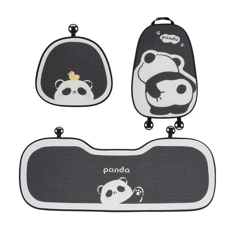 Universal Panda Car Seat Cushion Full Set Fashion Breathable Universal Seat Cushion Cover Anti Slip Panda Interior Accessories