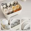 Countertop Utensil Caddy Dish Storage Box Efficient Draining Design Large Capacity Tableware Storage Container with Dustproof Lid