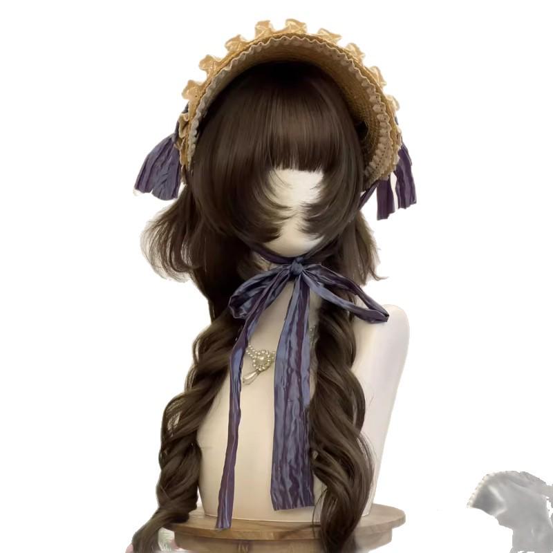 Женский парик Connie Wigs - Винтажная стрижка "Медуза", длинные кудрявые волосы - Стиль Sweet Lolita с римскими локонами, визуально сужающими лицо