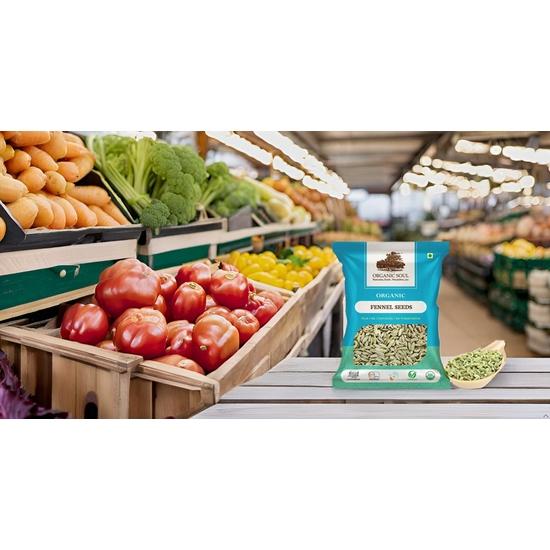 Organic Soul Fennel Seeds Whole 200g (Sabut Saunf | Variyali) Small | Edible Sonf | Aniseed Seeds | NPOP Certified I Organic Ceritfied